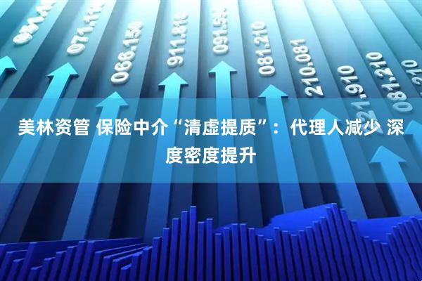 美林资管 保险中介“清虚提质”：代理人减少 深度密度提升